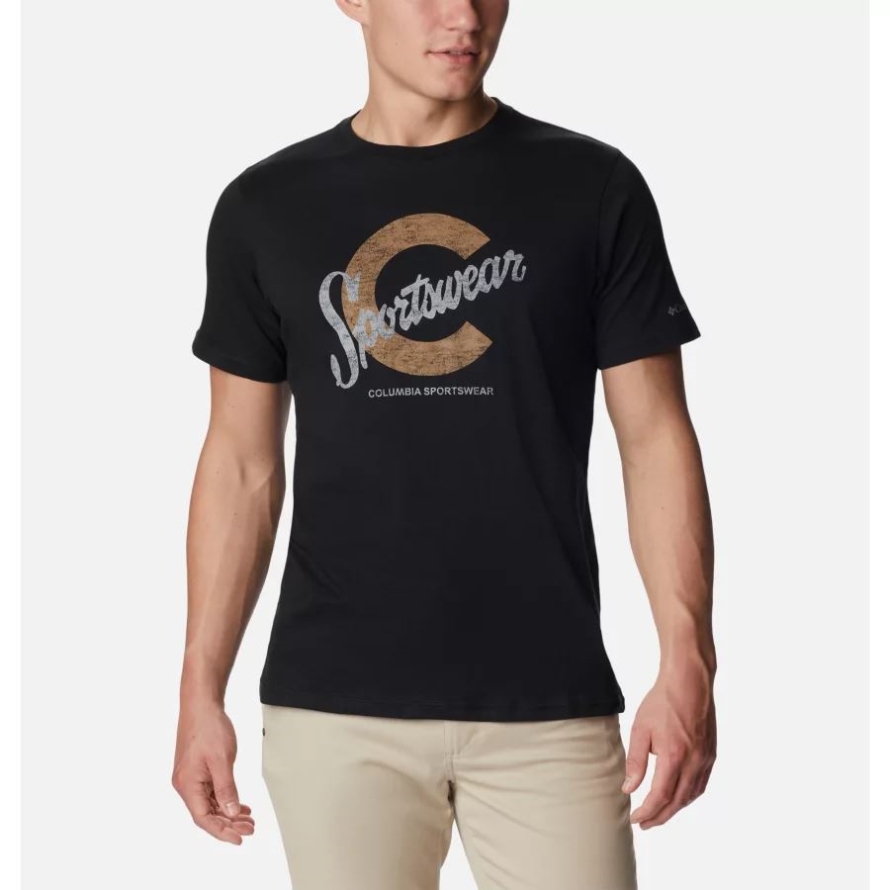 Columbia Black/C Sportswear 2 Men's CSC Graphic Casual Organic Cotton T-shirt