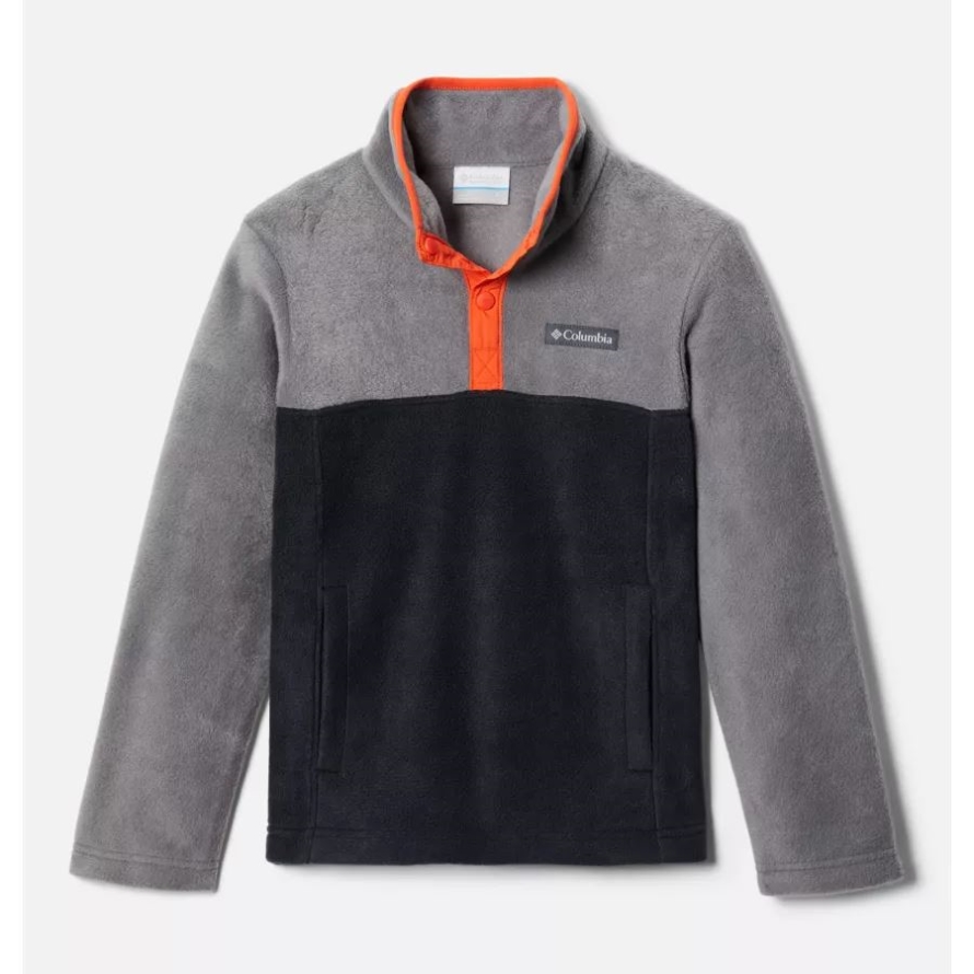Columbia Black/City Grey Boys' Steens Mountain1/4 Snap Fleece Pull-Over