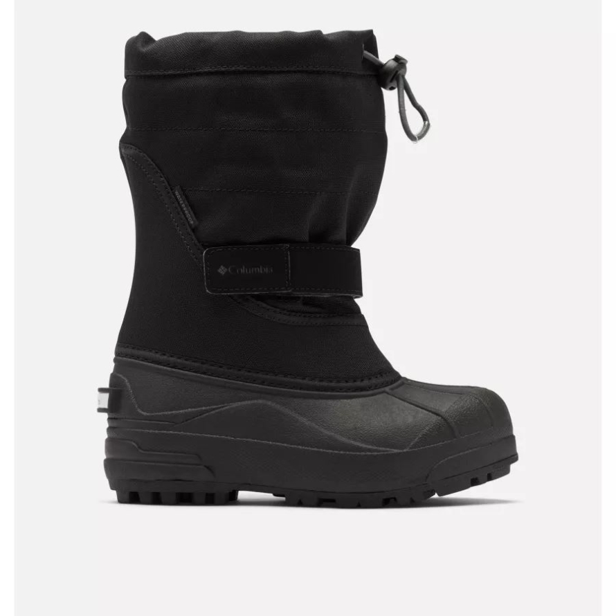 Columbia Black/Graphite Big Kids' Powderbug Plus II Snow Boot