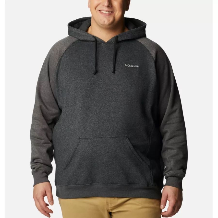Columbia Black Heather/Shark Heather Men's Hart Mountain II Hoodie Big