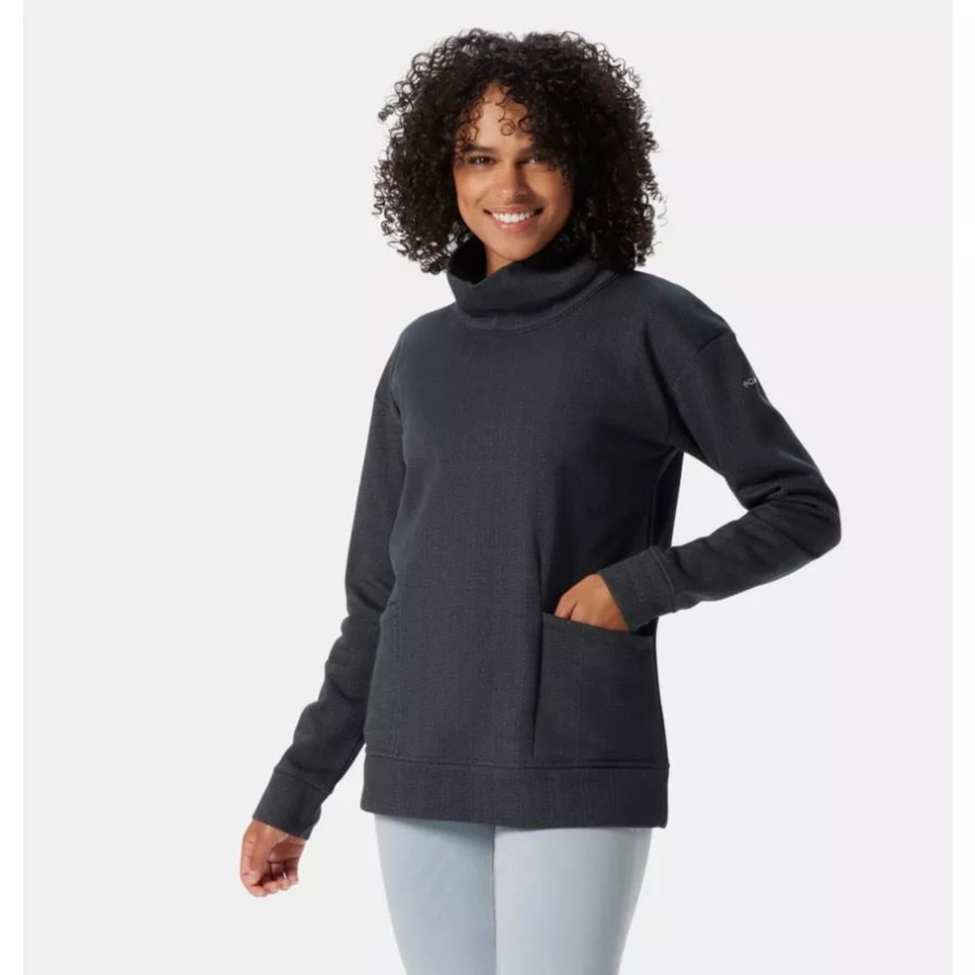 Columbia Black Herringbone Women's Columbia Lodge Funnel Pullover