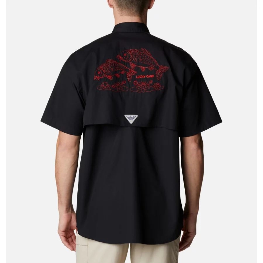Columbia Black/Lucky Carp Graphic Men's Bonehead Icon Short Sleeve Shirt
