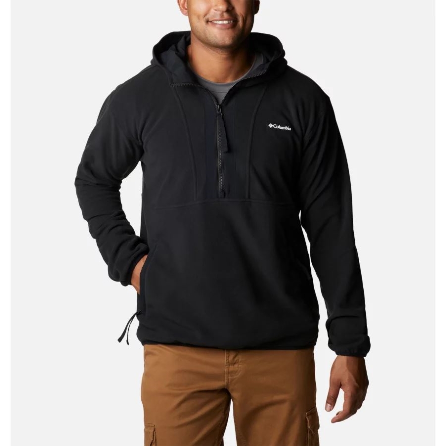Columbia Black Men's Backbowl Lite Half Zip Fleece Hoodie