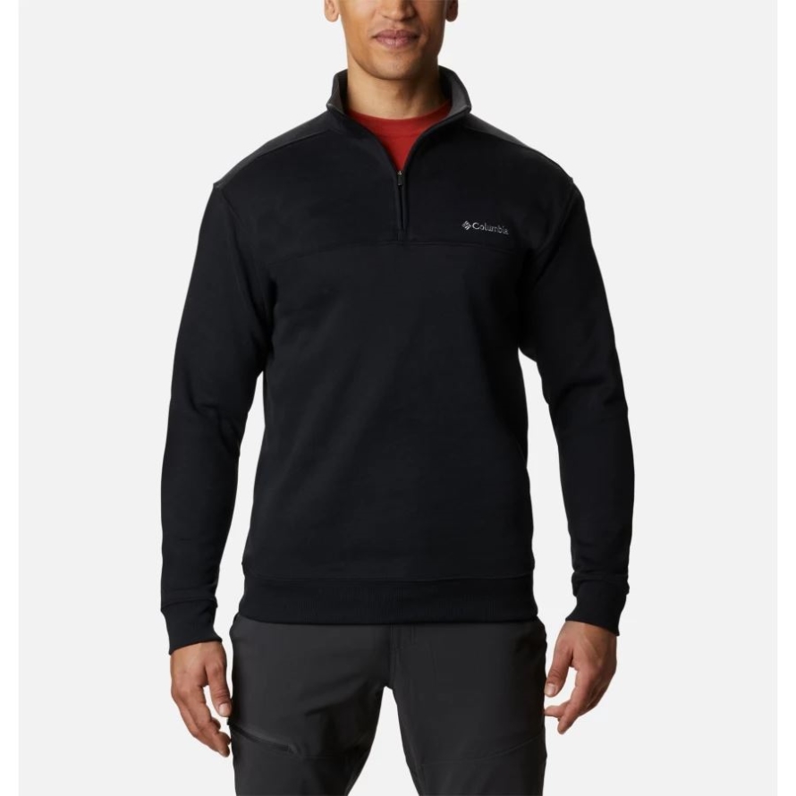 Columbia Black Men's Hart Mountain II Half Zip Sweatshirt Tall