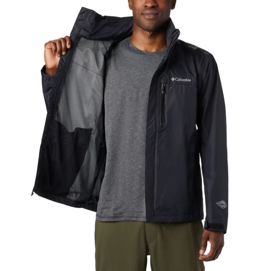 Columbia Black Men's Pouration Rain Jacket