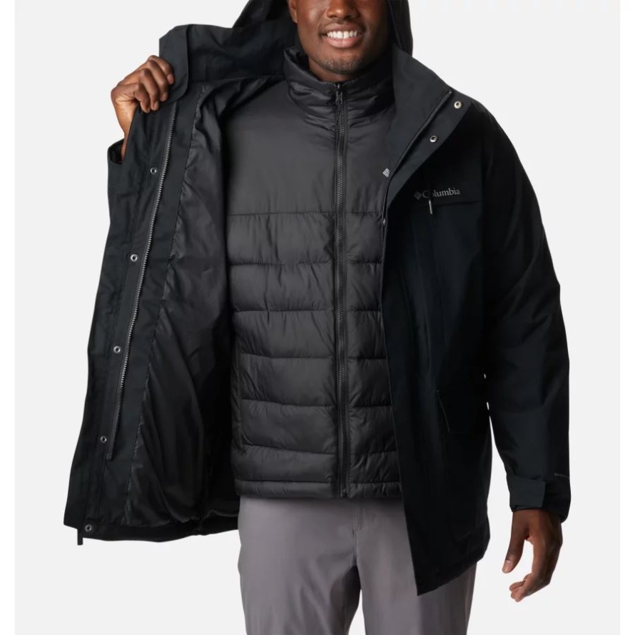 Columbia Black Men's Stuart Island Omni-Heat Infinity Interchange Jacket