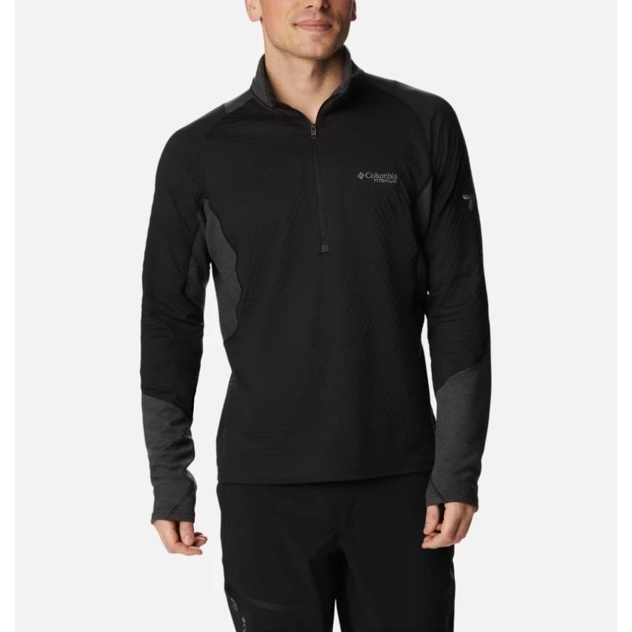 Columbia Black Men's Titan Pass Helix Half Zip Baselayer