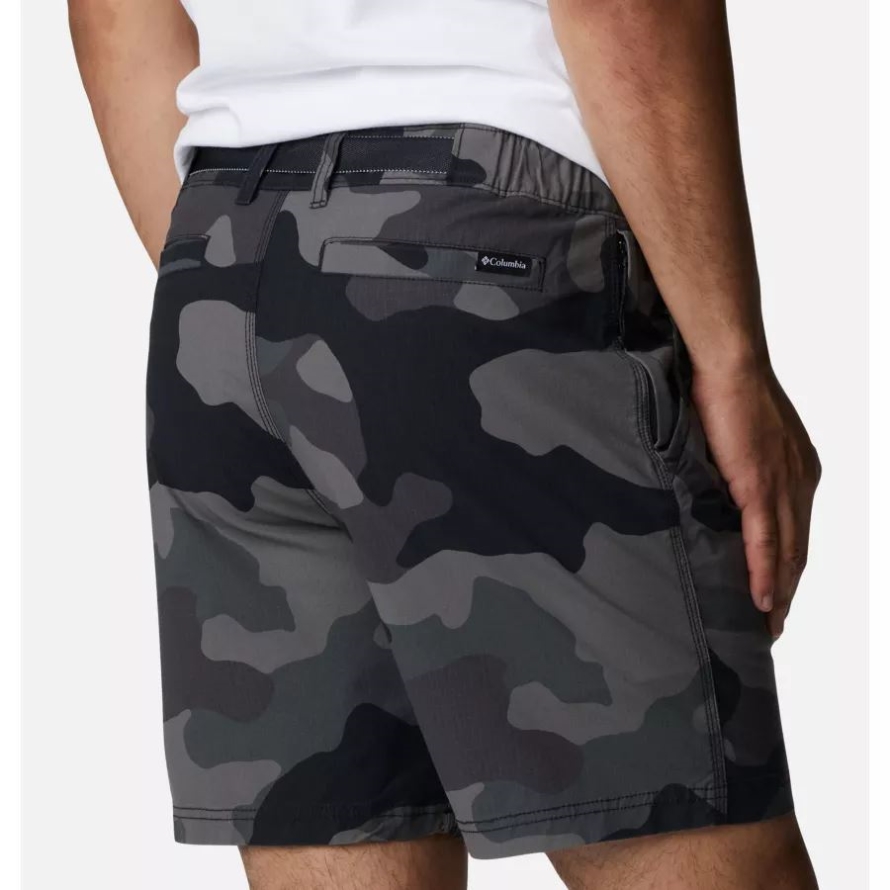 Columbia Black Mod Camo Men's Wallowa Belted Shorts