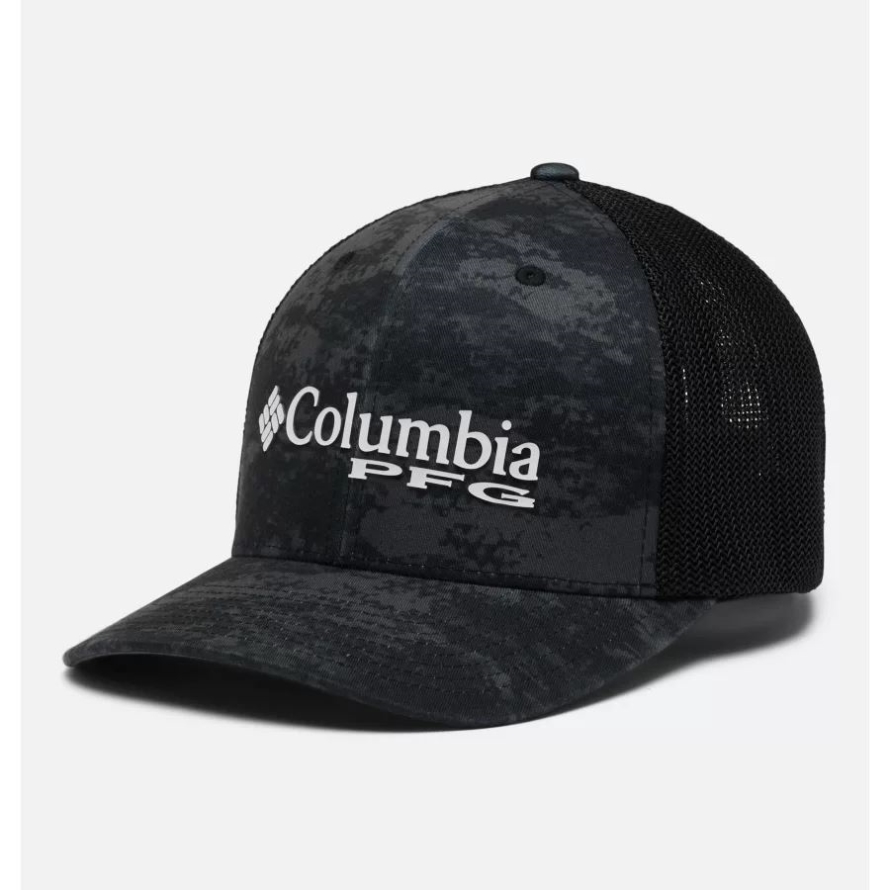 Columbia Black PFG Camo PFG Camo Mesh Ball Cap