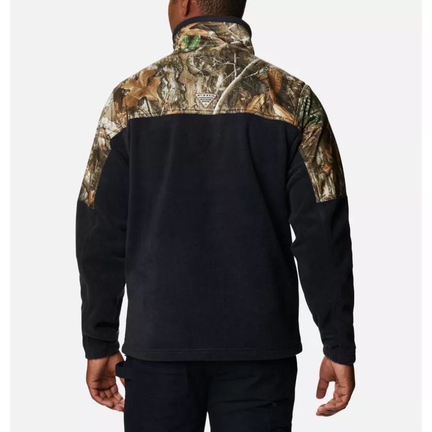 Columbia Black/RT Edge Men's PHG Fleece Overlay 1/4 Zip Pullover