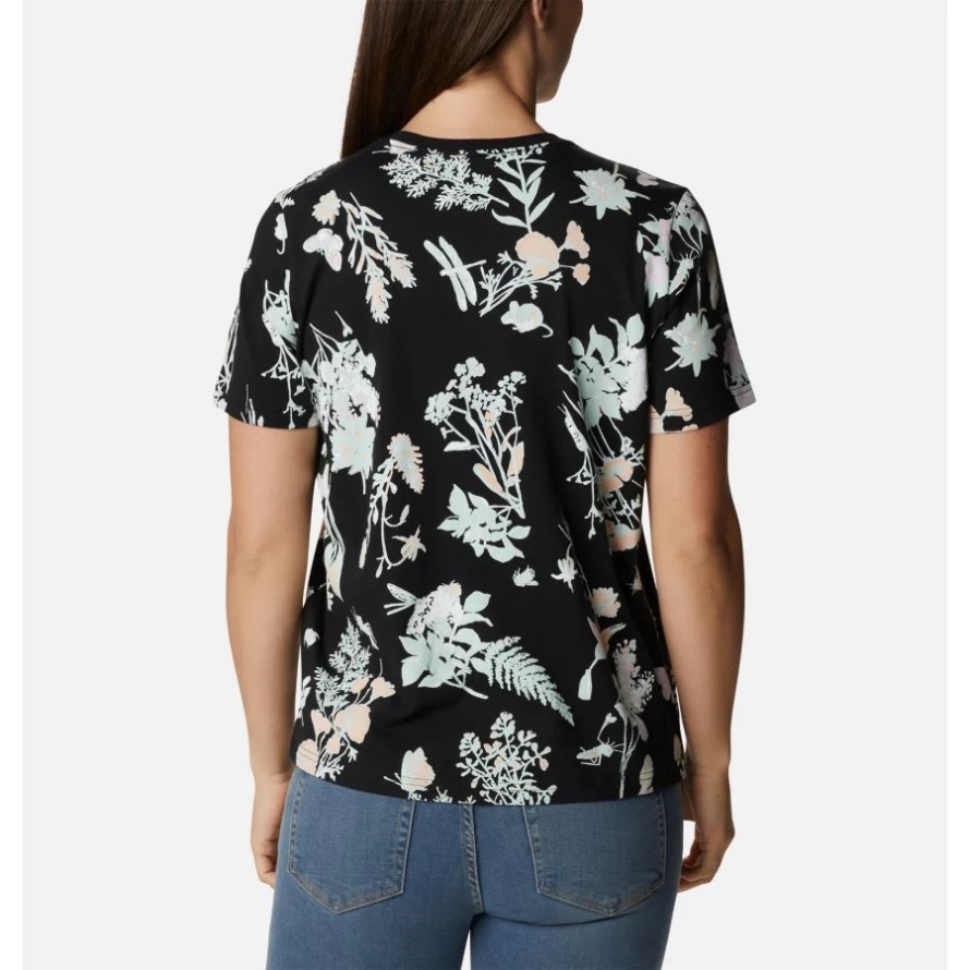 Columbia Black Radical Botanical Women's North Cascades Casual Printed T-Shirt