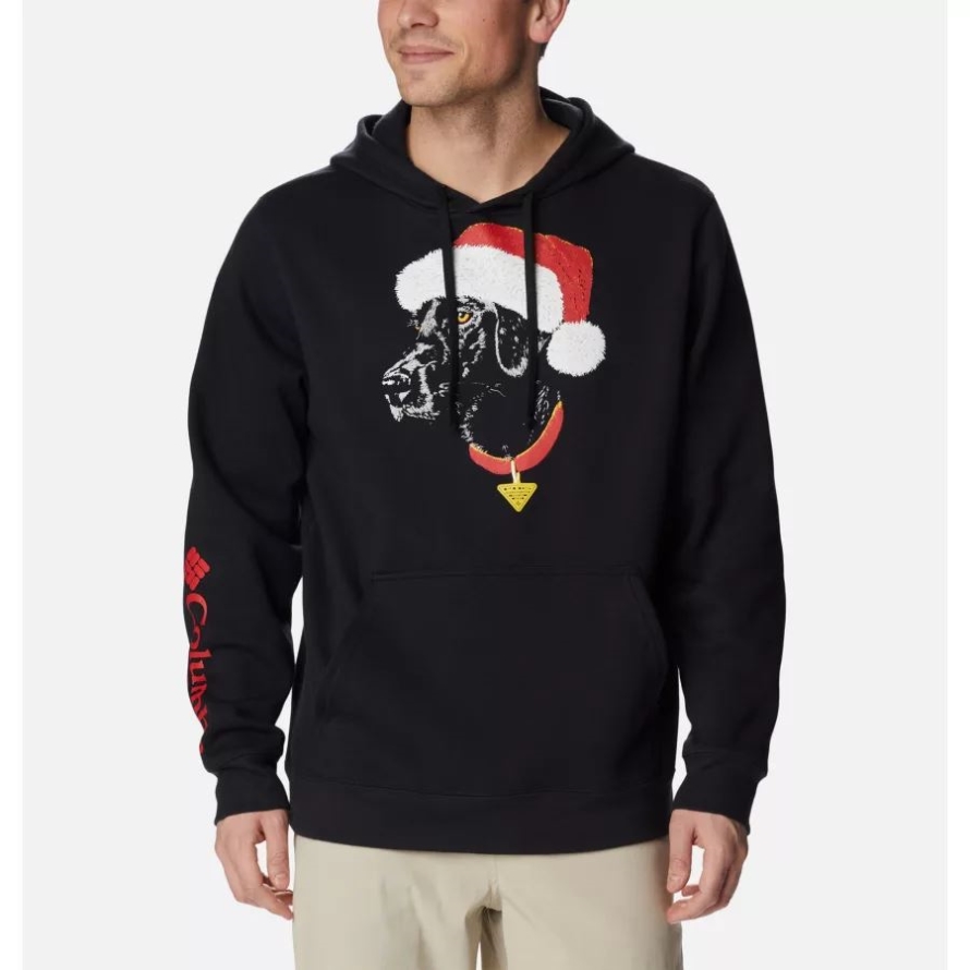 Columbia Black/Red Spark Santa Paws Men's PHG Heritage Hoodie