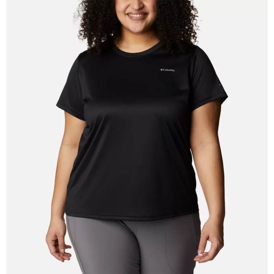 Columbia Black Women's Columbia Hike Short Sleeve Crew Shirt Plus Size