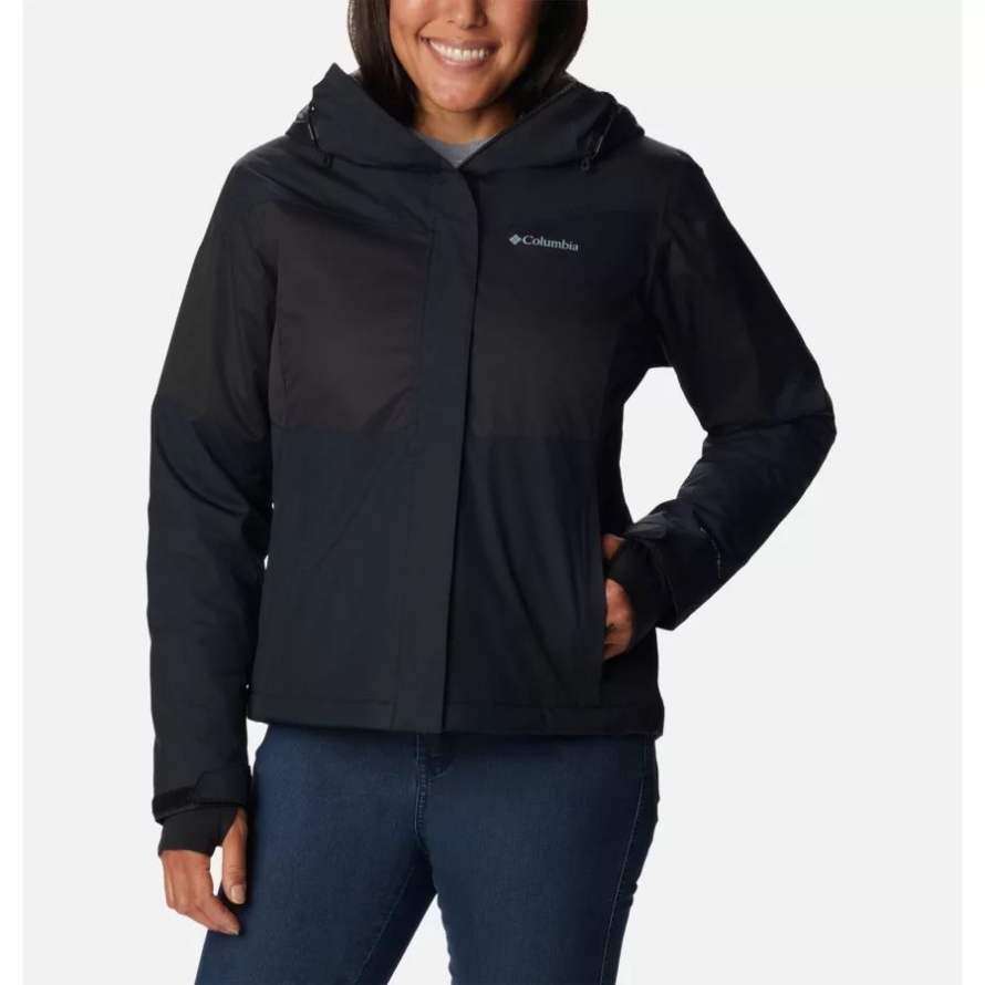 Columbia Black Women's Tipton Peak II Hooded Waterproof Insulated Walking Jacket
