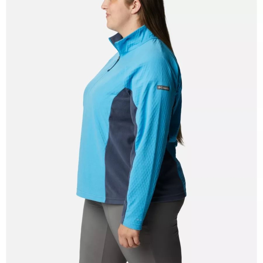 Columbia Blue Chill/Nocturnal Women's Overlook Pass Half Zip Plus Size