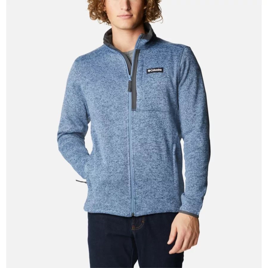 Columbia Bluestone Heather Men's Sweater Weather Fleece Full Zip Big