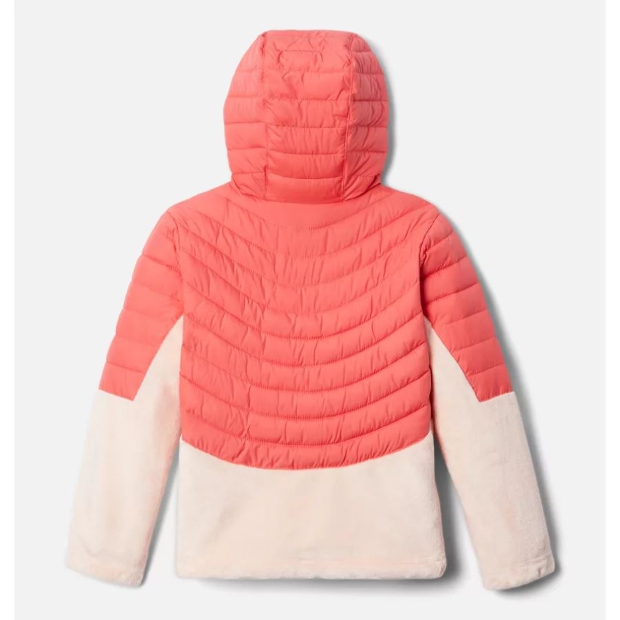 Columbia Blush Pink/Peach Blossom Youth Powder Lite Girls' Novelty Hooded Insulated Jacket