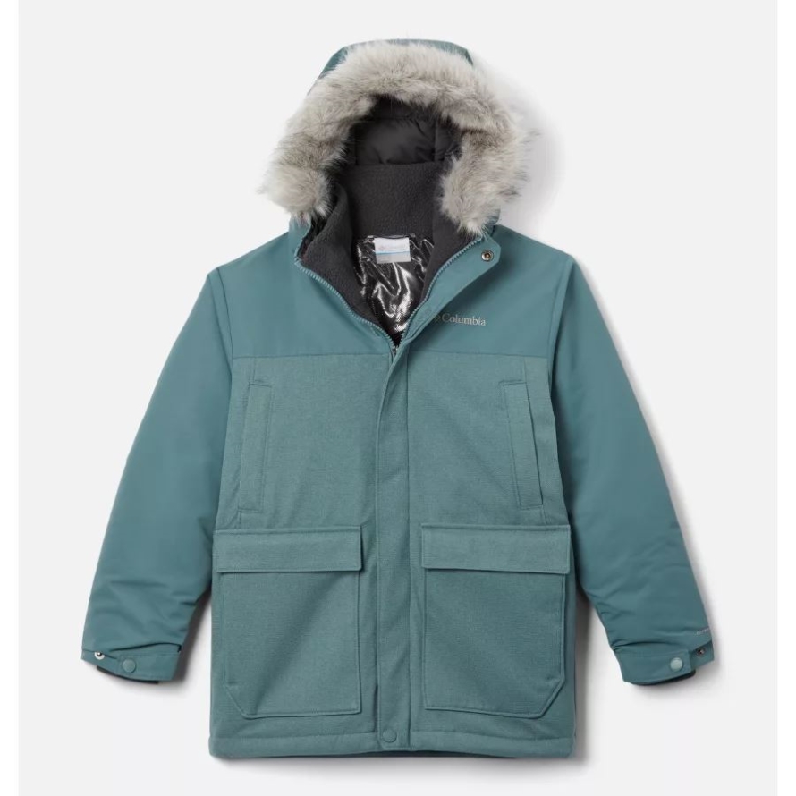 Columbia Boys' Boundary BayDown Parka Metal