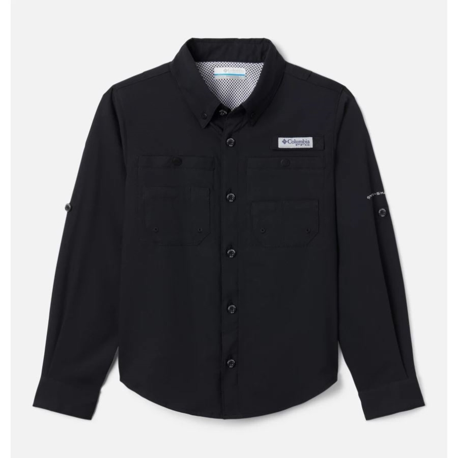 Columbia Boys' PFG Tamiami Long Sleeve Shirt Black