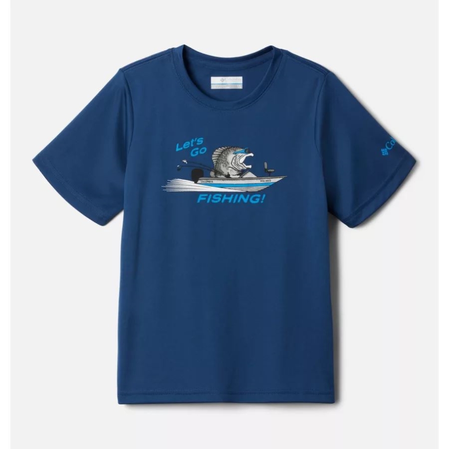 Columbia Boys' PFG Terminal Tackle LGF Short Sleeve Shirt Carbon/Y LGF Bass Boat