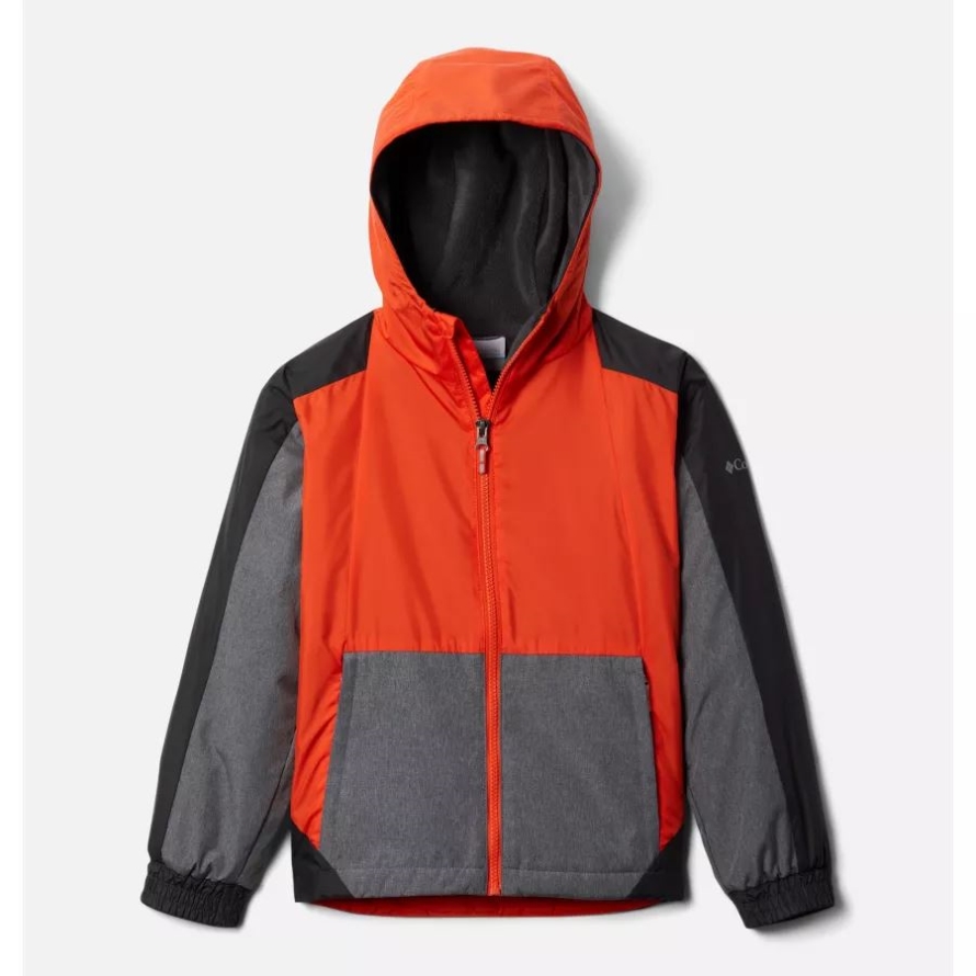 Columbia Boys' Point Park Lined Windbreaker Red Quartz/Shark