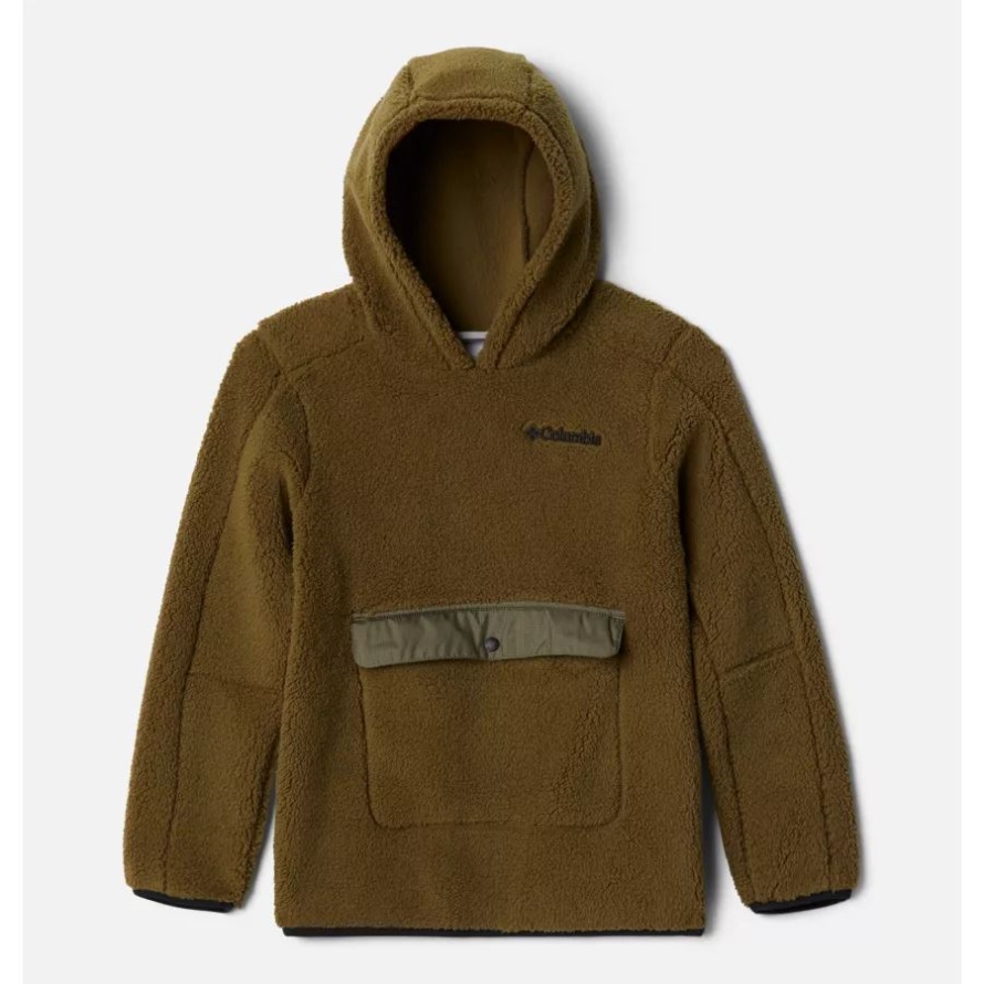 Columbia Boys' Rugged Ridge Sherpa Hoodie New Olive/Stone Green