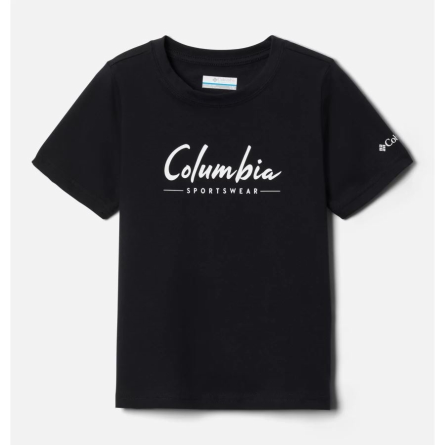 Columbia Boys' Valley Creek Short Sleeve Graphic T-Shirt Black Logowear Script