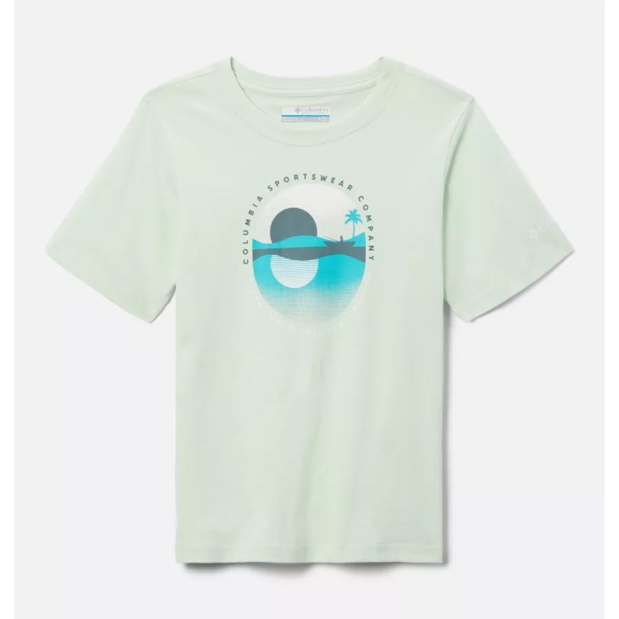 Columbia Boys' Valley Creek Short Sleeve Graphic T-Shirt Ice Green/Halftone Fishing Graphic