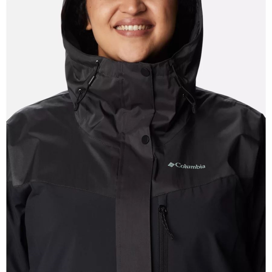 Columbia Brand Black Sheen Women's Point Park Insulated Jacket Plus Size