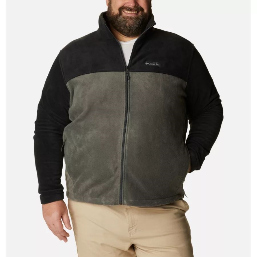 Columbia Brand Men's Steens Mountain 2.0 Full Zip Fleece Jacket Big Black/Grill