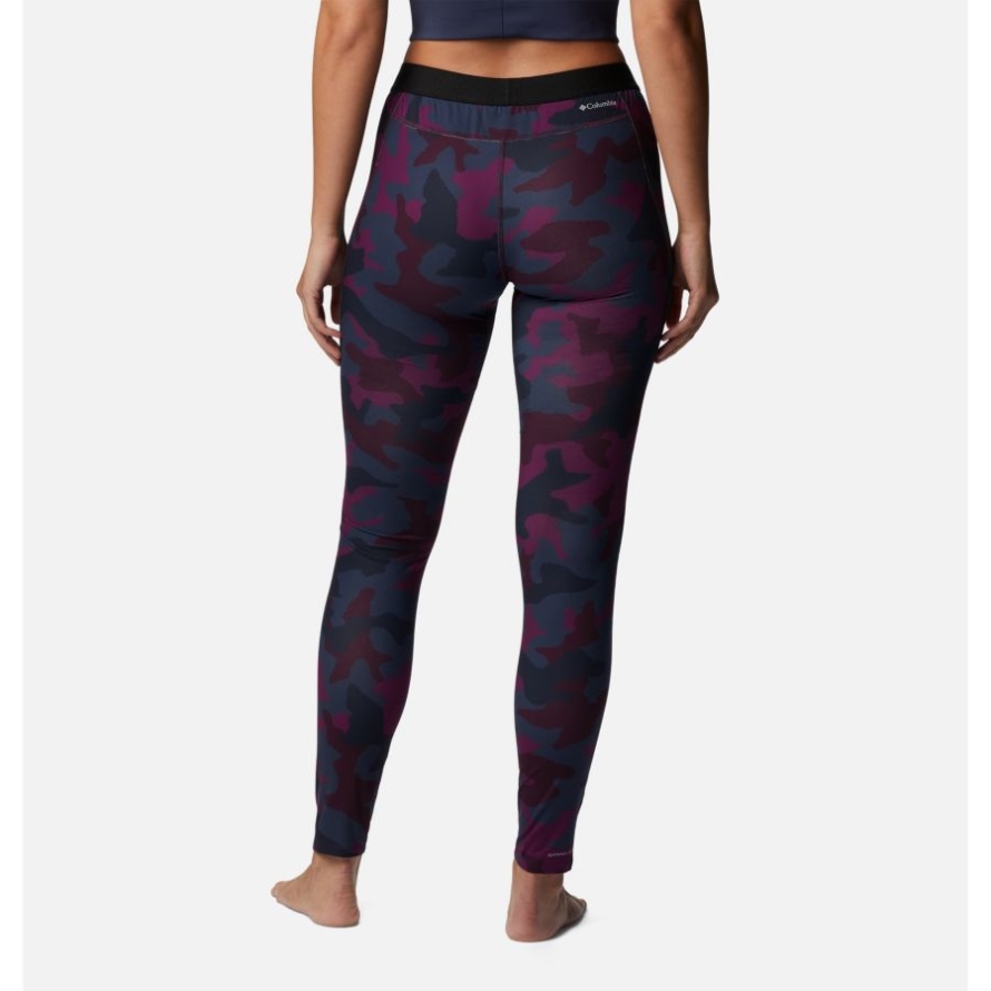 Columbia Brand Women's Midweight Baselayer Tights Plum Trad Camo