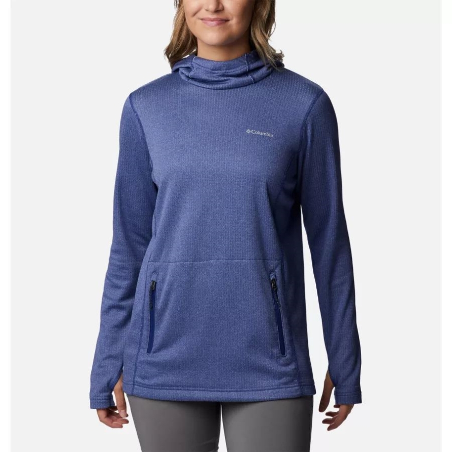 Columbia Brand Women's Park View Hooded Fleece Pullover Dark Sapphire Heather