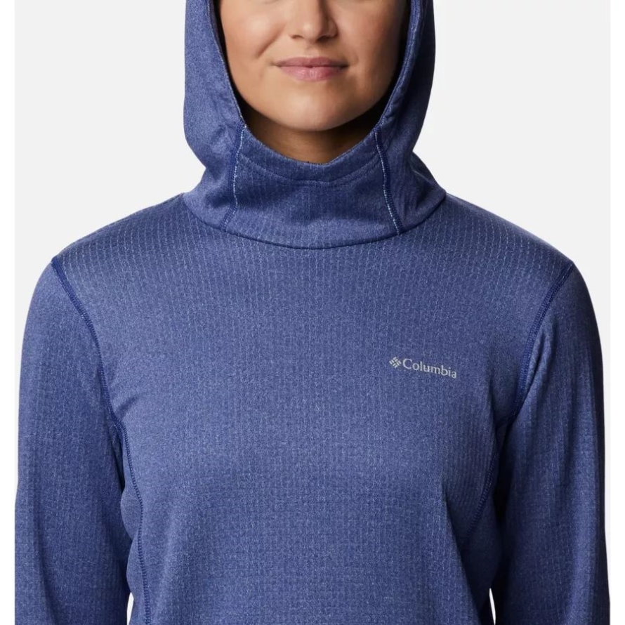 Columbia Brand Women's Park View Hooded Fleece Pullover Dark Sapphire Heather