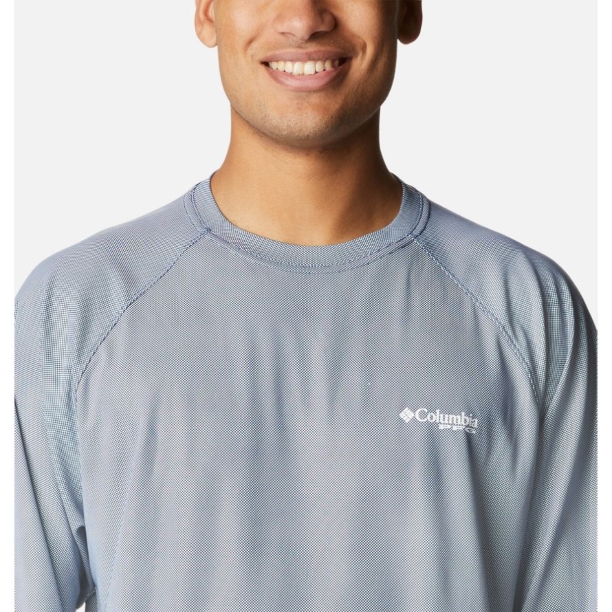 Columbia Carbon/White Men's PFG Terminal Deflector Long Sleeve Shirt