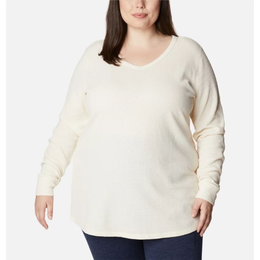 Columbia Chalk Heather Women's Pine Peak Long Sleeve Thermal Tunic Plus Size
