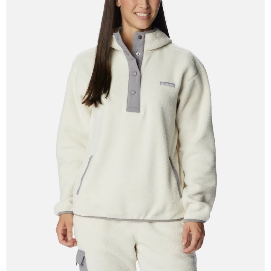 Columbia Chalk/Light Grey Women's Echo Hills Sherpa Fleece Hoodie
