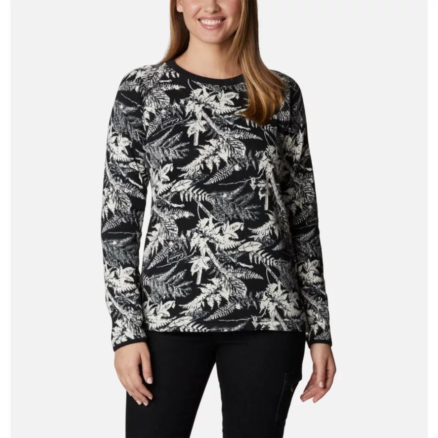 Columbia Chalk North Woods Tonal Women's Sweater Weather Fleece Crew Shirt