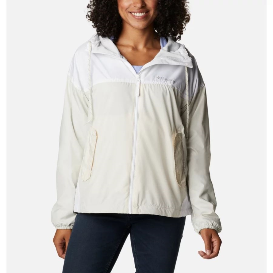 Columbia Chalk/White Women's Flash Challenger Fleece Lined Windbreaker Jacket