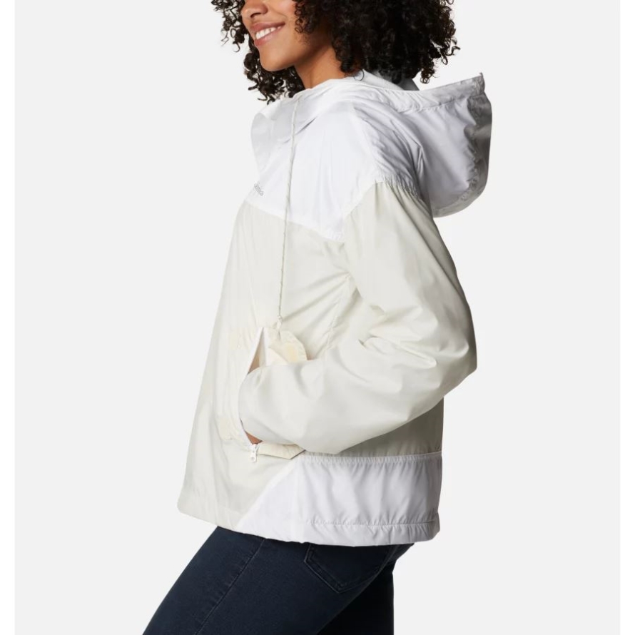 Columbia Chalk/White Women's Flash Challenger Fleece Lined Windbreaker Jacket