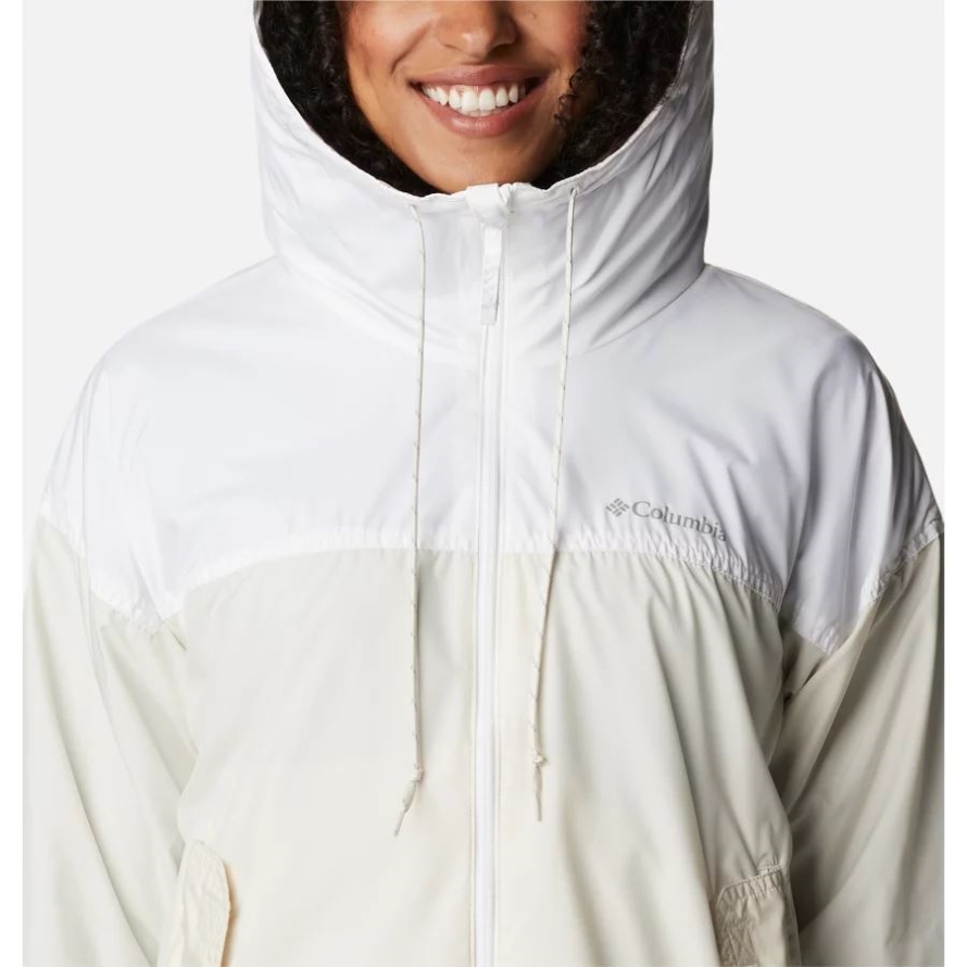Columbia Chalk/White Women's Flash Challenger Fleece Lined Windbreaker Jacket