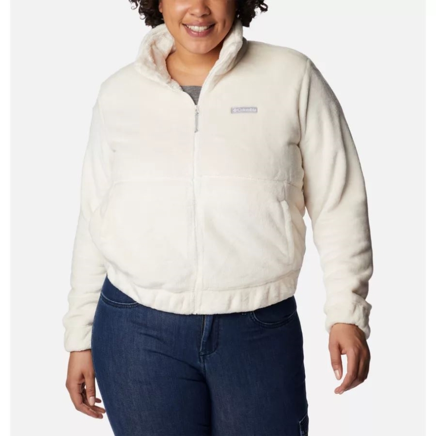 Columbia Chalk Women's Fireside Full Zip Jacket Plus Size