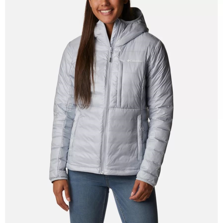 Columbia Cirrus Grey Women's Infinity Summit Omni-Heat Infinity Double Wall Down Hooded Jacket