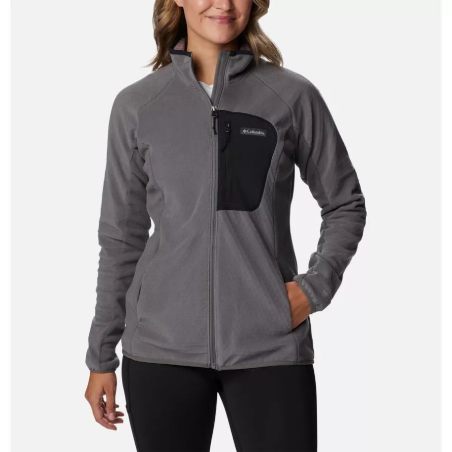 Columbia City Grey/Black Women's Outdoor Tracks Full Zip Fleece Jacket