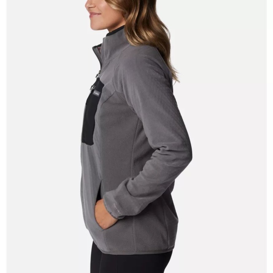 Columbia City Grey/Black Women's Outdoor Tracks Full Zip Fleece Jacket