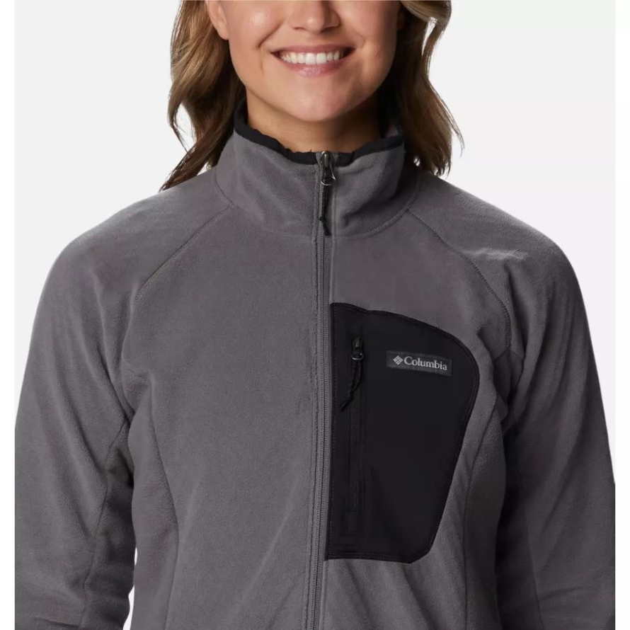 Columbia City Grey/Black Women's Outdoor Tracks Full Zip Fleece Jacket