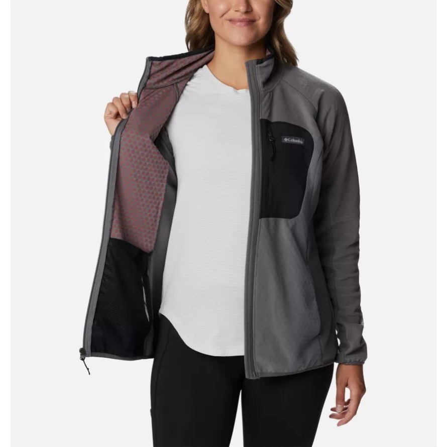 Columbia City Grey/Black Women's Outdoor Tracks Full Zip Fleece Jacket