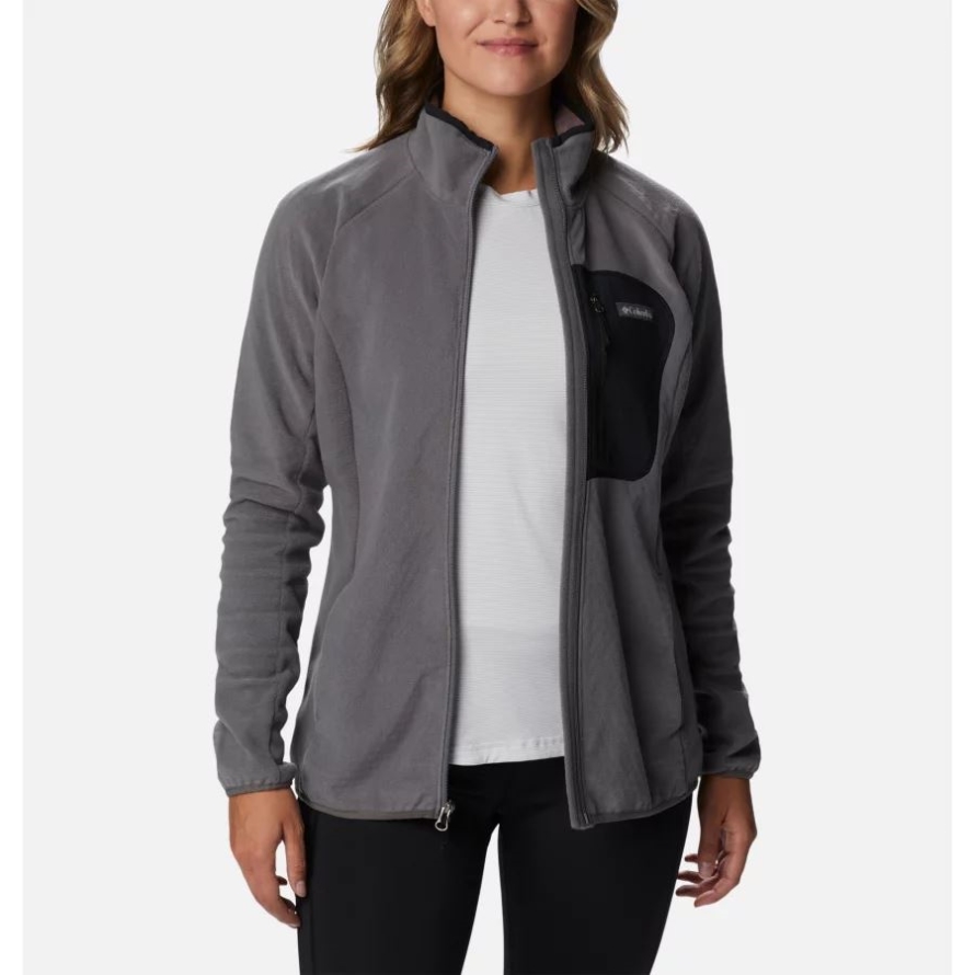 Columbia City Grey/Black Women's Outdoor Tracks Full Zip Fleece Jacket