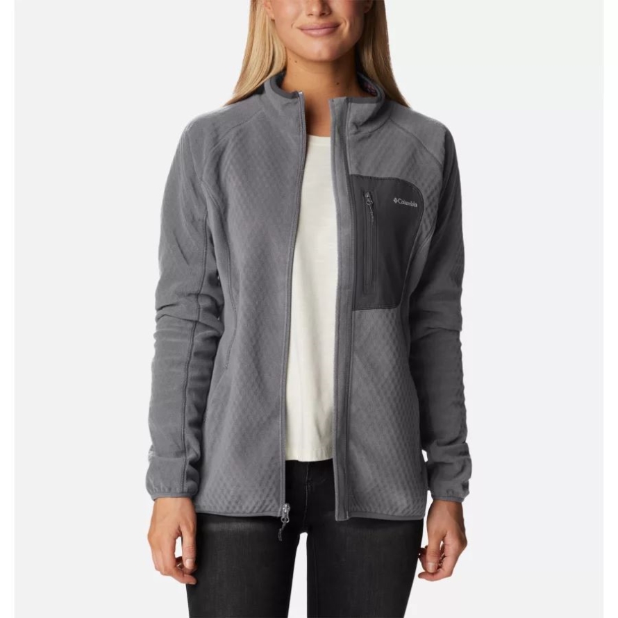 Columbia City Grey/Black Women's Outdoor Tracks Full Zip Fleece Jacket
