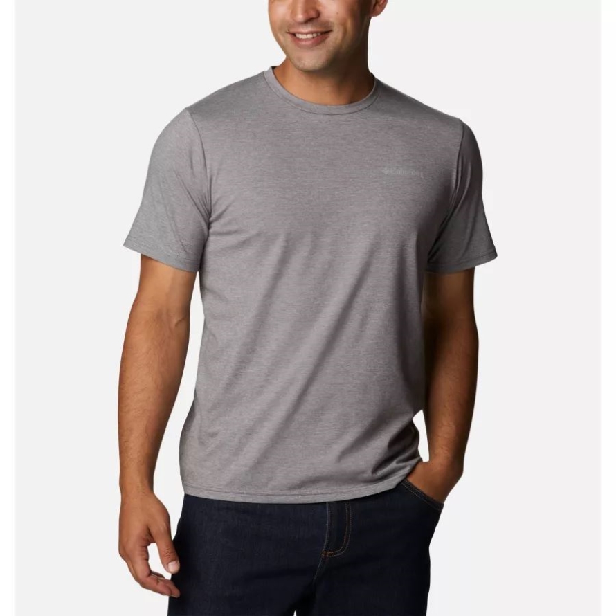 Columbia City Grey Heather Men's Sun Trek Short Sleeve T-Shirt