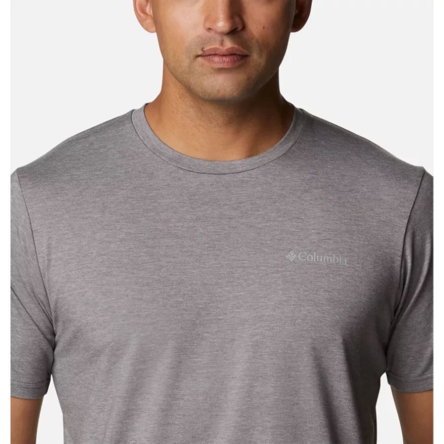 Columbia City Grey Heather Men's Sun Trek Short Sleeve T-Shirt